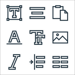 text editor line icons linear set quality vector image
