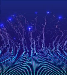 array with dynamic emitted particles water splash vector image
