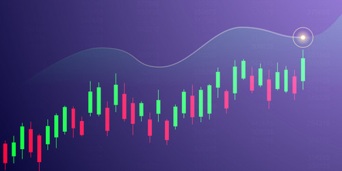 Candlestick chart for market presentation report vector