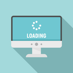 loading computer update icon flat style vector image
