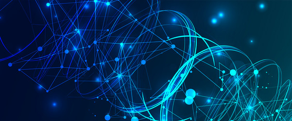 abstract swirling lines with plexus effect vector image
