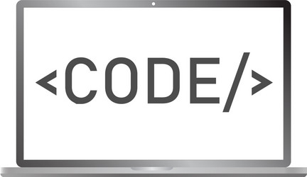coding icon in computer isolate on white vector image