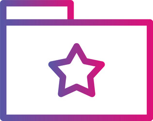 Gradient star folder icon with white background vector