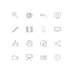 interface linear thin icons set outlined simple vector image