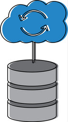 web hosting server with internet cloud storage vector image