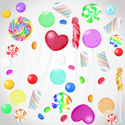 Candy collection on white isolated background vector