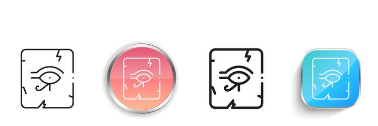 eye of ra icon thin linear regular and button vector image