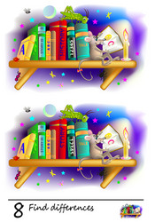logic puzzle game for children need to find 8 vector image