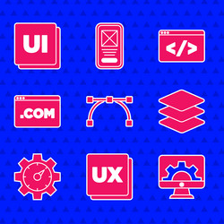 set bezier curve ui or ux design web development vector image