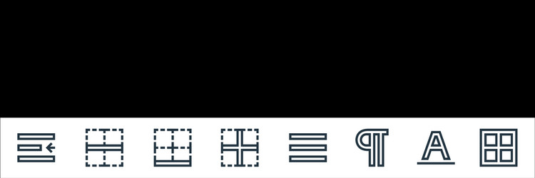 text editor line icons linear set quality vector image