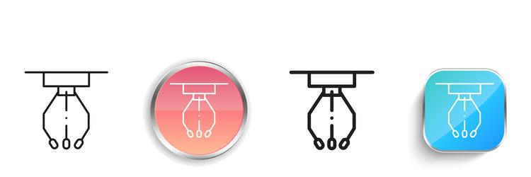 claw machine icon thin linear regular and button vector image