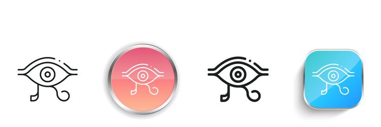 eye of ra icon thin linear regular and button vector image