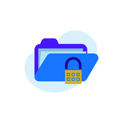 flat secure folder data security design icon vector image