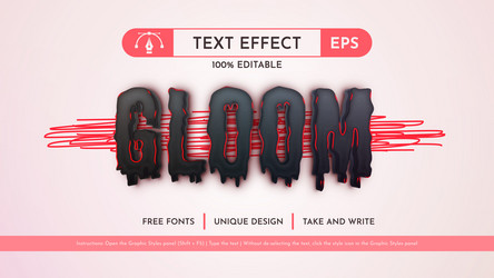 gloom - editable text effect font style vector