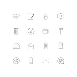 interface linear thin icons set outlined simple vector image