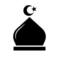 modern mosque silhouette icon or islam vector