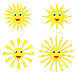 Sun smiles collection vector