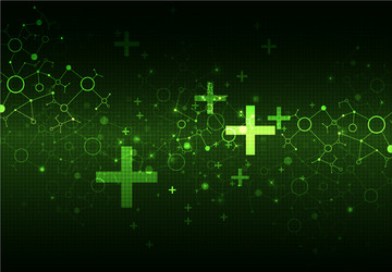 Green science template dna molecules background vector