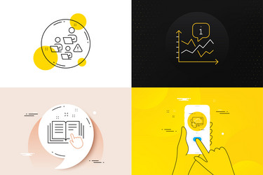 minimal set of cloud computing teamwork and chart vector image