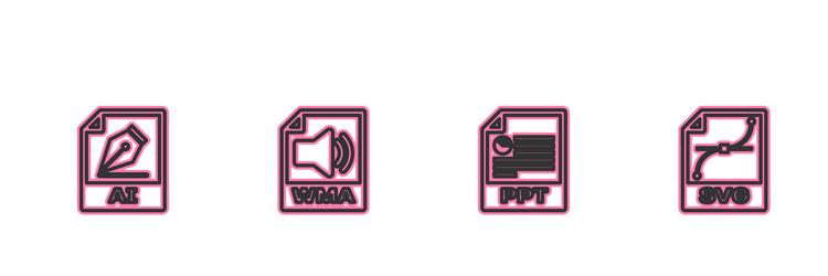 set line ai file document ppt wma and svg icon vector image
