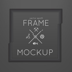 Template of square slashed frame vector