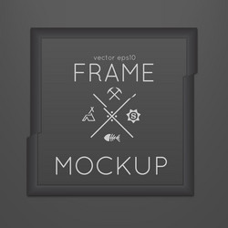 Template of square slashed frame vector