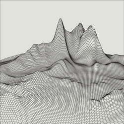 abstract 3d illuminated distorted mesh sphere vector image