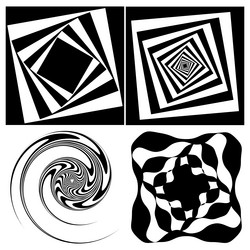 Abstract op-art element optical visual art vector