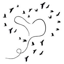 birds are circling around Vector Image