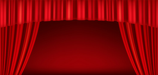 red curtains theater stage Vector Image