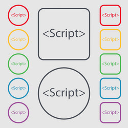 script sign icon javascript code symbol symbols vector image