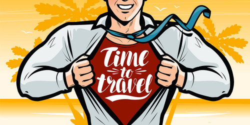 time to travel banner vacation journey concept vector