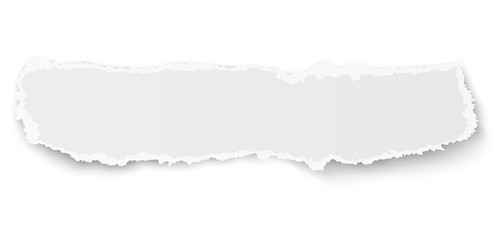 elongate paper fragment with soft shadow isolated vector image