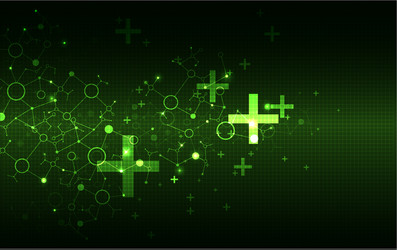 Green science template dna molecules background vector