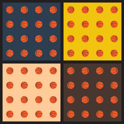 Seamless patterns with basketball balls vector