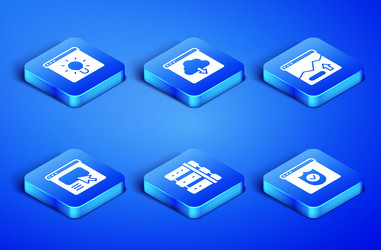 set browser with shield window server ui or ux vector image