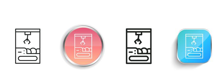 claw machine icon thin linear regular and button vector image