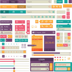 Flat elements design ui set vector