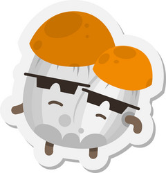 Funny mushroom emoticon avatar vector