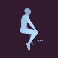 man in a thinker pose 3d model of business vector image