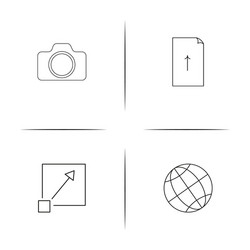 web and text simple linear icon setsimple outline vector image
