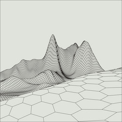 abstract 3d illuminated distorted mesh sphere vector image