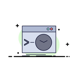 Admin command root software terminal flat color vector