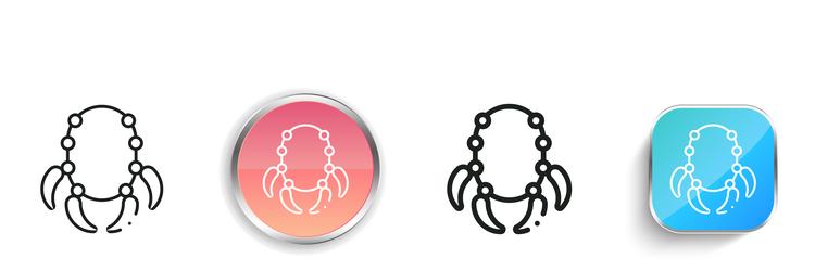 claw icon thin linear regular and button style vector image