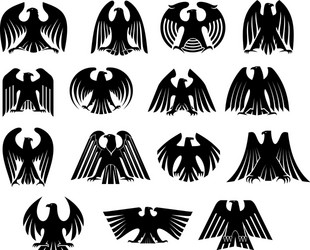 Eagle Heraldry Silhouettes Vector Image