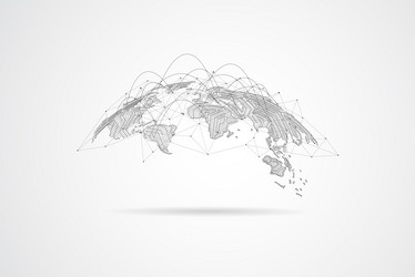 global network connection circuit design world vector image