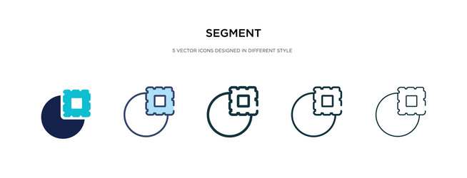 segment icon in different style two colored vector image