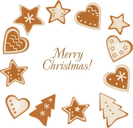 set of christmas objects vector