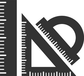 set ruler triangular and protractor icon vector image