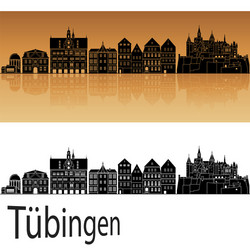 Tubingen Riverfront Skyline Vector Image